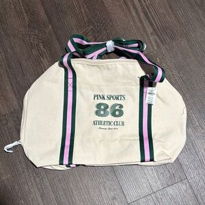 Victoria's Secret Pink and Green Athletic Club Bag